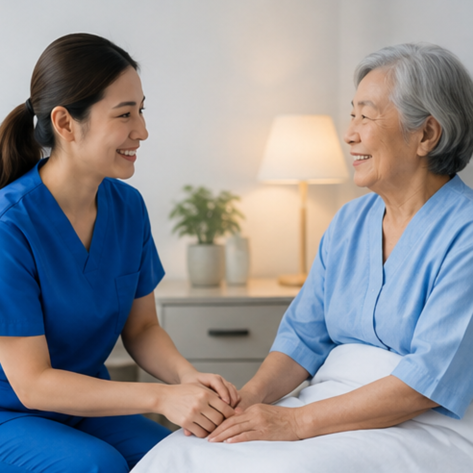 Professional caregiver providing compassionate care