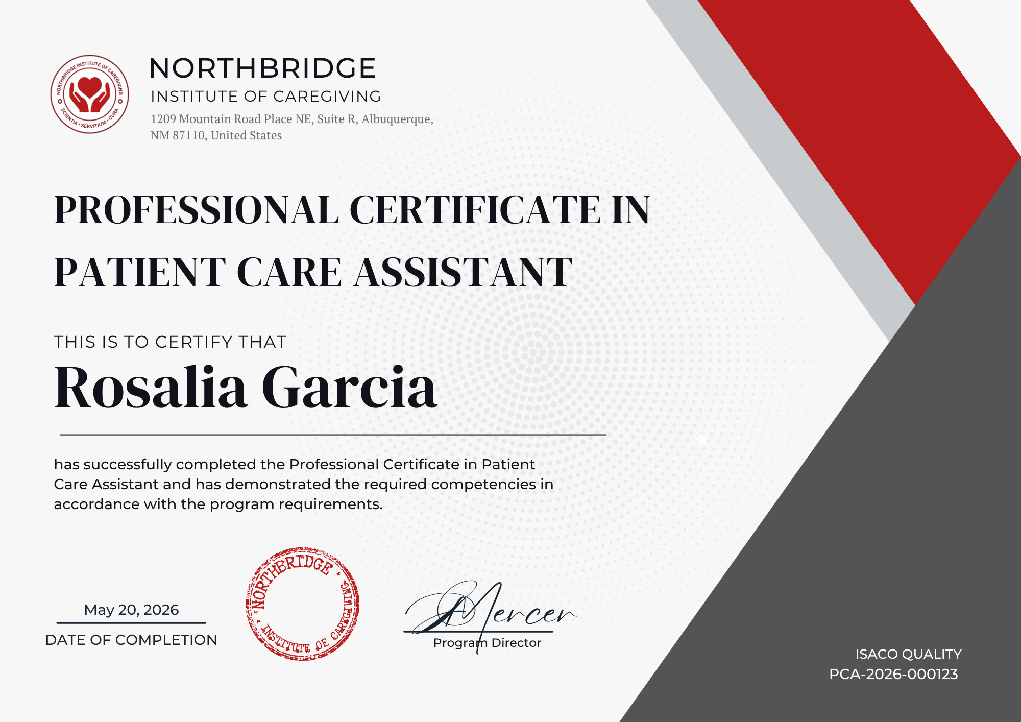 Northbridge Patient Care Assistant Certificate